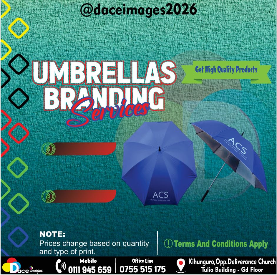 Custom Umbrellas branding and printing by Dace Graphics