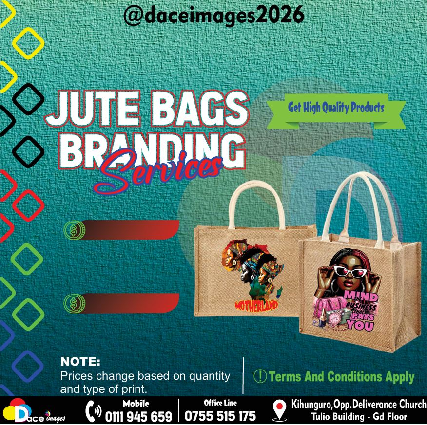 Custom Jute bags branding and printing by Dace Graphics