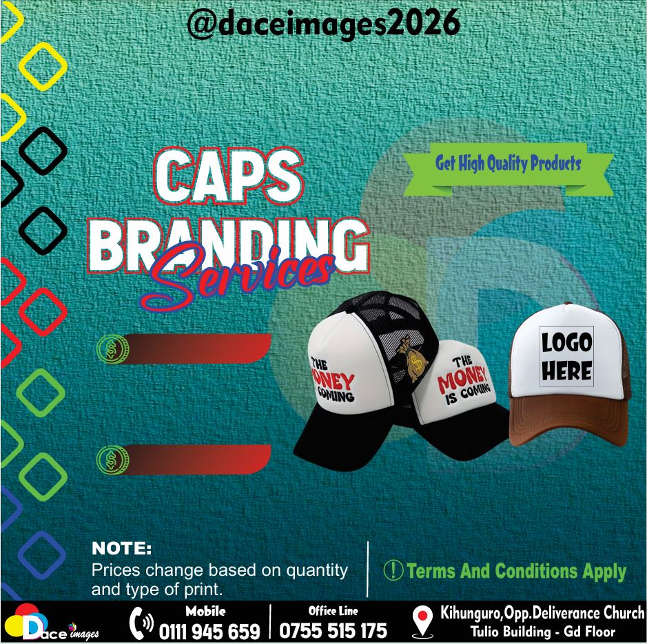 Custom Caps branding and printing by Dace Graphics